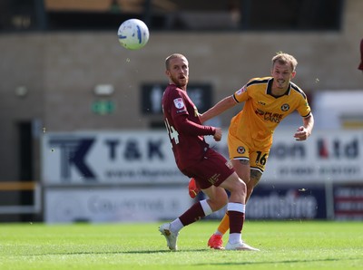 050926 - Northampton Town v Newport County, EFL Sky Bet League 2 - Matty Jacob of Newport County plays the ball forward