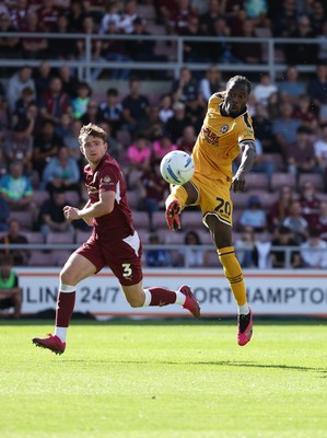 050926 - Northampton Town v Newport County, EFL Sky Bet League 2 - Yahya Bamba of Newport County looks to get a shot at goal