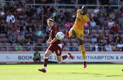 050926 - Northampton Town v Newport County, EFL Sky Bet League 2 - Yahya Bamba of Newport County looks to get a shot at goal