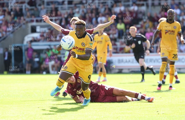 050926 - Northampton Town v Newport County, EFL Sky Bet League 2 - Shaquille Gwengwe of Newport County looks to shoot at goal