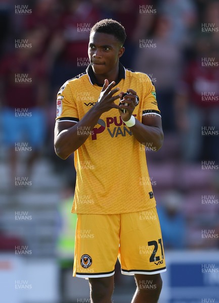 050926 - Northampton Town v Newport County, EFL Sky Bet League 2 - Tanatswa Nyakuhwa of Newport County applauds the fans at the end of the match