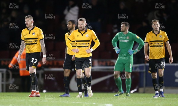 120319 - Northampton Town v Newport County - SkyBet League Two - Dejected Newport County