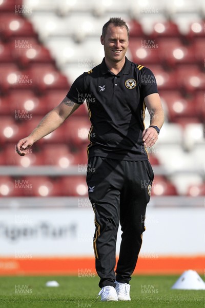 140919 - Northampton Town v Newport County, Sky Bet League 2 - Newport County Manager Michael Flynn before the match