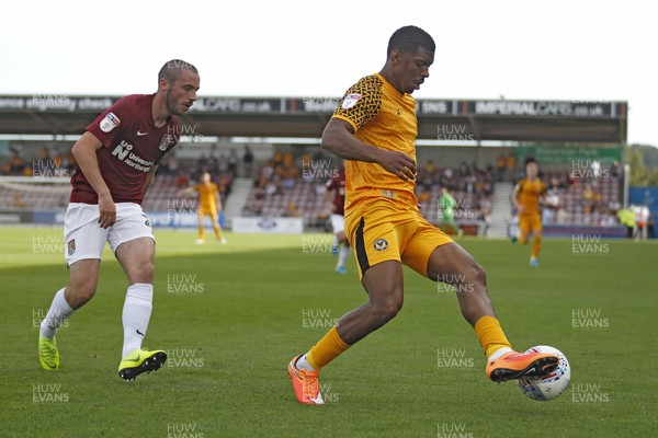 140919 - Northampton Town v Newport County, Sky Bet League 2 - Tristan Abrahams of Newport County (right) in action