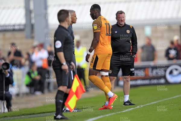 140919 - Northampton Town v Newport County, Sky Bet League 2 - Jamille Matt of Newport County leaves the pitch after being shown the red card by referee Alan Young