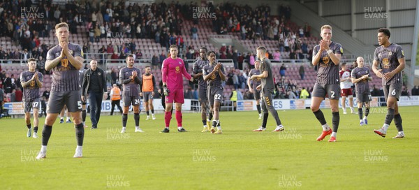 291022 - Northampton Town v Newport County - Sky Bet League 2 - Team salutes the travelling fans