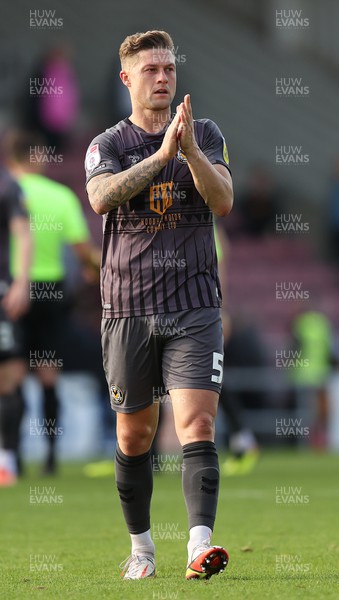 291022 - Northampton Town v Newport County - Sky Bet League 2 - James Clarke of Newport County applauds the fans at the end of the match 1-1