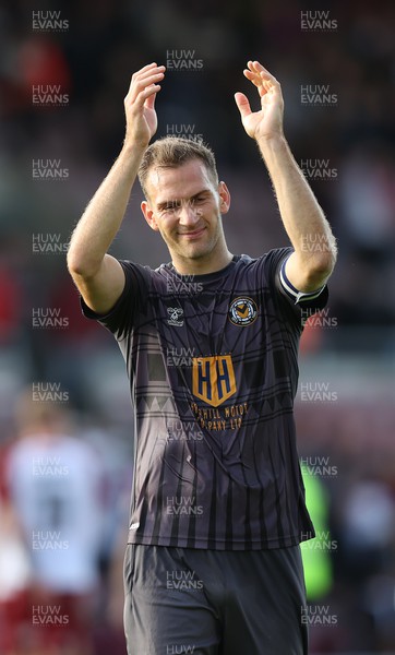 291022 - Northampton Town v Newport County - Sky Bet League 2 - Mickey Demetriou of Newport County applauds the fans at the end of the match 1-1