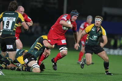 18.11.11 - Northampton Saints v Scarlets - Heineken Cup Scarlets' Ben Morgan attempts to break through the Saints defence 