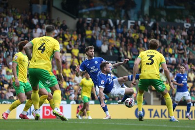030525 - Norwich City v Cardiff City - Sky Bet Championship - Joe Ralls of Cardiff City attempts a spectacular volley