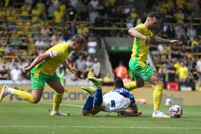 030525 - Norwich City v Cardiff City - Sky Bet Championship - Yousef Salech of Cardiff is fouled in the box 