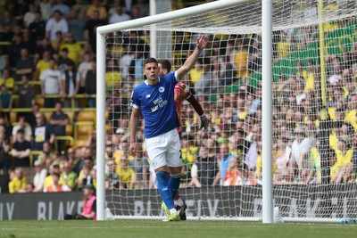 030525 - Norwich City v Cardiff City - Sky Bet Championship - Yousef Salech of Cardiff City celebrates scoring to make it 1-3 