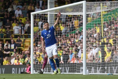 030525 - Norwich City v Cardiff City - Sky Bet Championship - Yousef Salech of Cardiff City celebrates scoring to make it 1-3 