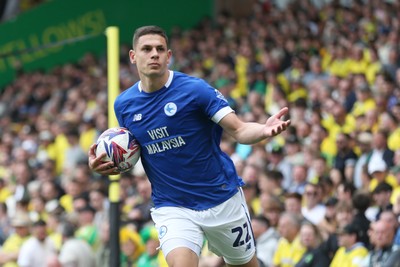 030525 - Norwich City v Cardiff City - Sky Bet Championship - Yousef Salech of Cardiff City celebrates scoring to make it 5-2 