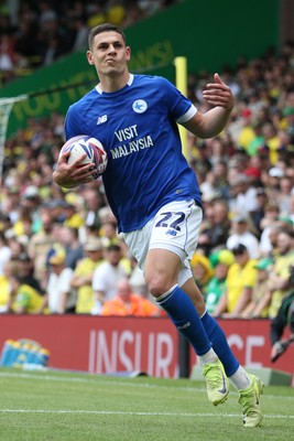 030525 - Norwich City v Cardiff City - Sky Bet Championship - Yousef Salech of Cardiff City celebrates scoring to make it 5-2 