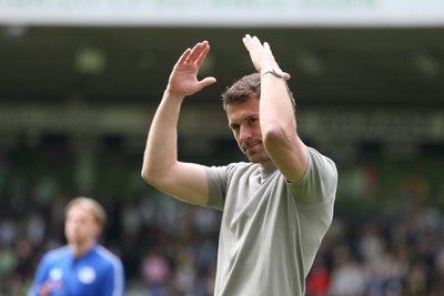 030525 - Norwich City v Cardiff City - Sky Bet Championship - Cardiff City Interim First Team Manager Aaron Ramsey applauds the fans at the final whistle 