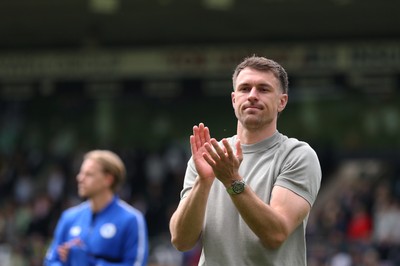 030525 - Norwich City v Cardiff City - Sky Bet Championship - Cardiff City Interim First Team Manager Aaron Ramsey applauds the fans at the final whistle 