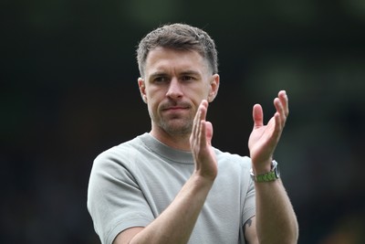 030525 - Norwich City v Cardiff City - Sky Bet Championship - Cardiff City Interim First Team Manager Aaron Ramsey applauds the fans at the final whistle 