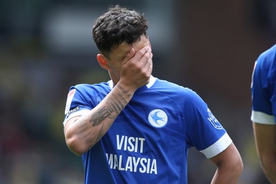 030525 - Norwich City v Cardiff City - Sky Bet Championship - Alex Robertson of Cardiff City looking upset at the final whistle 