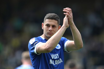 030525 - Norwich City v Cardiff City - Sky Bet Championship - Yousef Salech of Cardiff City applauds the fans