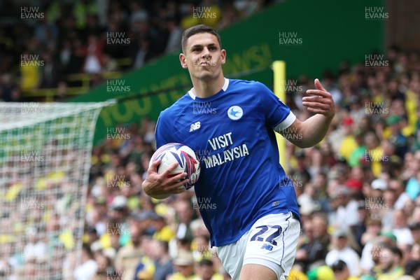 030525 - Norwich City v Cardiff City - Sky Bet Championship - Yousef Salech of Cardiff City celebrates scoring to make it 5-2 