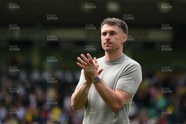 030525 - Norwich City v Cardiff City - Sky Bet Championship - Cardiff City Interim First Team Manager Aaron Ramsey applauds the fans at the final whistle 