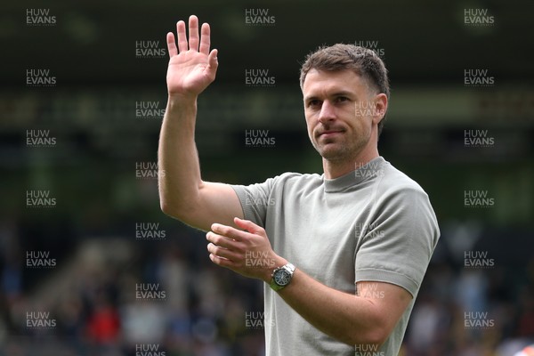030525 - Norwich City v Cardiff City - Sky Bet Championship - Cardiff City Interim First Team Manager Aaron Ramsey applauds the fans at the final whistle 