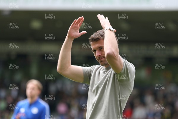 030525 - Norwich City v Cardiff City - Sky Bet Championship - Cardiff City Interim First Team Manager Aaron Ramsey applauds the fans at the final whistle 