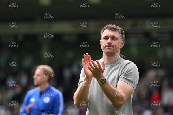 030525 - Norwich City v Cardiff City - Sky Bet Championship - Cardiff City Interim First Team Manager Aaron Ramsey applauds the fans at the final whistle 