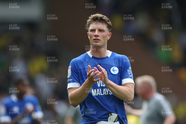 030525 - Norwich City v Cardiff City - Sky Bet Championship - William Fish of Cardiff City applauds the fans at the final whistle 