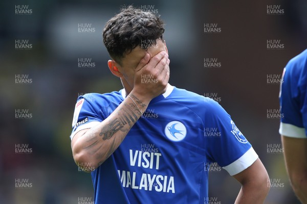 030525 - Norwich City v Cardiff City - Sky Bet Championship - Alex Robertson of Cardiff City looking upset at the final whistle 