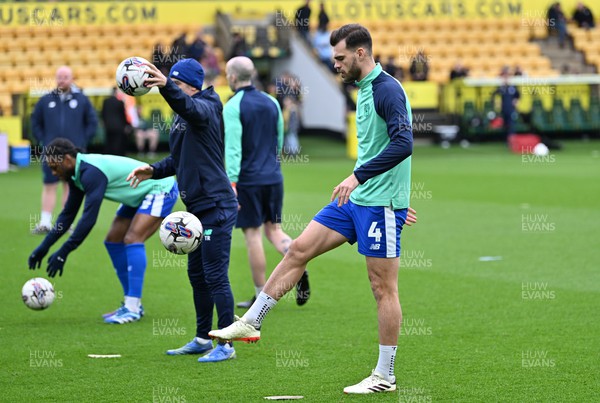 170224 - Norwich City v Cardiff City - Sky Bet Championship - Dimitris Goutas of Cardiff City warming up