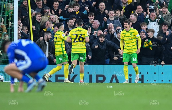 170224 - Norwich City v Cardiff City - Sky Bet Championship - Christian Fassnacht of Norwich City celebrates after scoring their side's 4th goal to make it 4-1