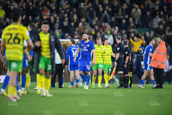 170224 - Norwich City v Cardiff City - Sky Bet Championship - Nathaniel Phillips of Cardiff City looks dejected after losing 4-1