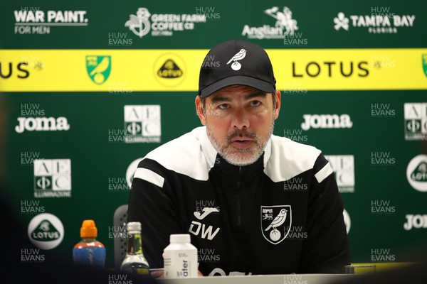 250223 - Norwich City v Cardiff City - Sky Bet Championship - Head Coach of Norwich City, David Wagner is seen during post match press conference 