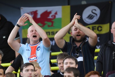 250426 - Norwich City v Swansea City - Sky Bet Championship - Swansea fans cheering  