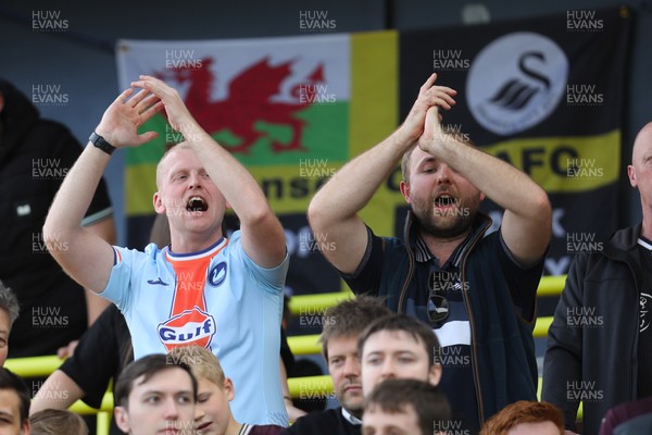 250426 - Norwich City v Swansea City - Sky Bet Championship - Swansea fans cheering  