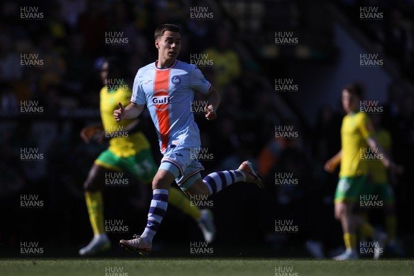 250426 - Norwich City v Swansea City - Sky Bet Championship - Josh Tymon of Swansea City running for the ball