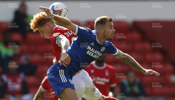190920 - Nottingham Forest v Cardiff City - Sky Bet Championship - Joe Ralls of Cardiff and Jack Colback of Nottingham Forest