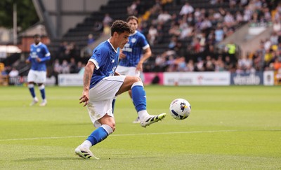 260725  Notts County v Cardiff City, Pre-season Friendly - Alex Robertson of Cardiff City controls the ball