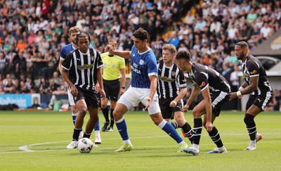 260725  Notts County v Cardiff City, Pre-season Friendly - Yousef Salech of Cardiff City looks to split the Notts County defence