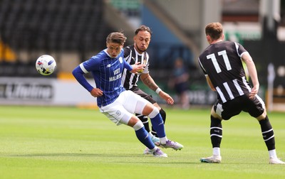 260725  Notts County v Cardiff City, Pre-season Friendly - Cian Ashford of Cardiff City looks to win the ball
