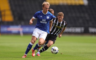 260725  Notts County v Cardiff City, Pre-season Friendly - Eli King of Cardiff City presses forward