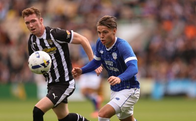 260725  Notts County v Cardiff City, Pre-season Friendly - Cian Ashford of Cardiff City looks to control the ball