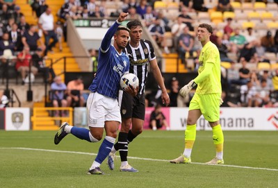 260725  Notts County v Cardiff City, Pre-season Friendly - Callum Robinson of Cardiff City acknowledges the Cardiff fans after scoring the second goal