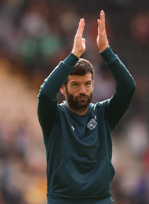 260725  Notts County v Cardiff City, Pre-season Friendly - Cardiff City Head Coach Brian Barry-Murphy applauds the travelling fans at the end of the match