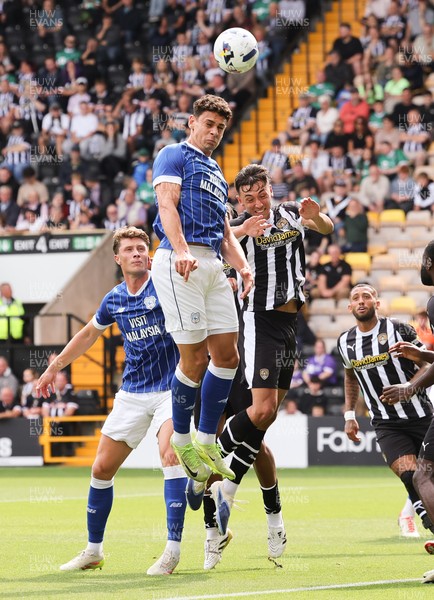 260725  Notts County v Cardiff City, Pre-season Friendly - Yousef Salech of Cardiff City looks to head at goal