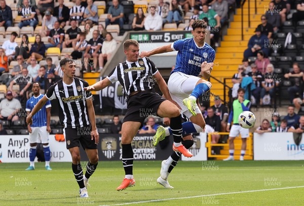 260725  Notts County v Cardiff City, Pre-season Friendly - Yousef Salech of Cardiff City looks to shoot at goal