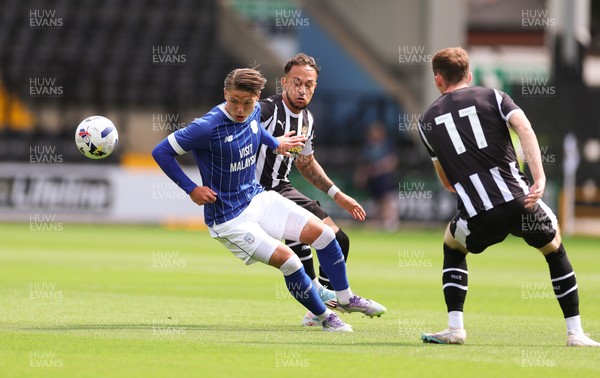 260725  Notts County v Cardiff City, Pre-season Friendly - Cian Ashford of Cardiff City looks to win the ball