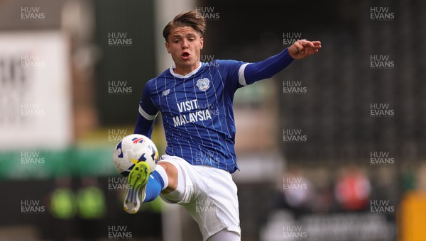 260725  Notts County v Cardiff City, Pre-season Friendly - Cian Ashford of Cardiff City looks to control the ball